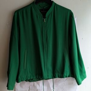 Massimo Dutti Women's Green Zip-Up Jacket. US M